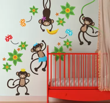 Sticker decorativo colección monos - TenVinilo