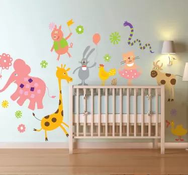 Sticker infantil dibujos de animales - TenVinilo