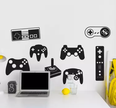 Vinilo gamer mandos consolas - TenVinilo