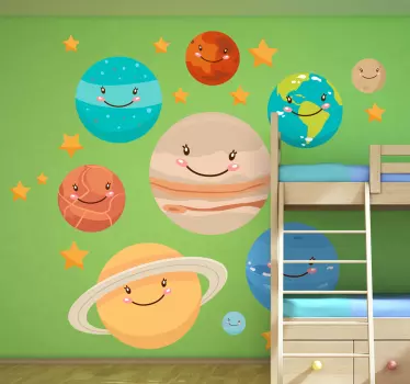 Sticker planetas sistema solar - TenVinilo