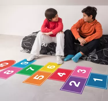 Vinilo para suelo rayuela colorida - TenVinilo