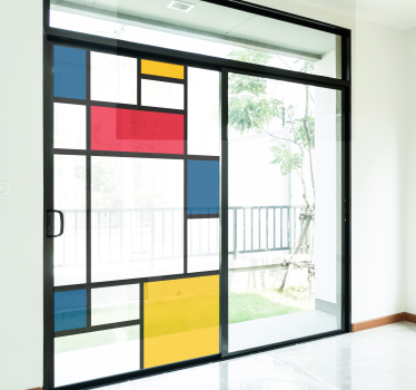 Vinilo para cristal ventana abstracto Mondrian - TenVinilo