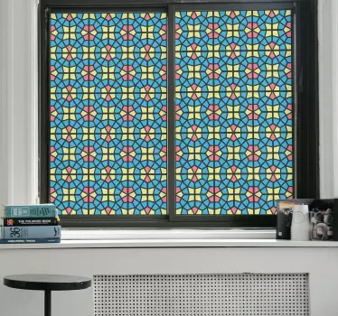 Vinilo decorativo para ventana con tonos azules - TenVinilo