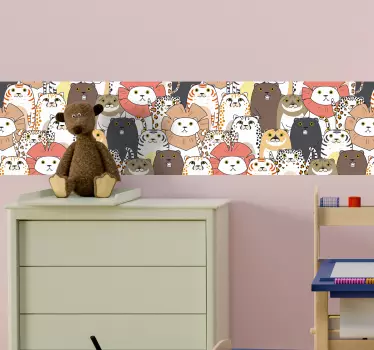 Vinilo habitación infantil montón de animales - TenVinilo