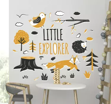 Pegatina decorativa de animal salvaje Pequeño explorador - TenVinilo