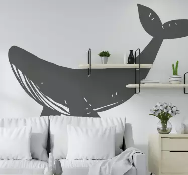 Vinilo animales salvajes ballena gigante monocolor - TenVinilo