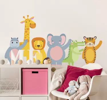 Vinilo bebé animales bebés de la selva - TenVinilo