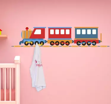 Vinilo colgador de pared de tren choo-choo - TenVinilo