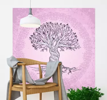 Vinilo de árbol para pared árbol de la vida estilo mandala - TenVinilo