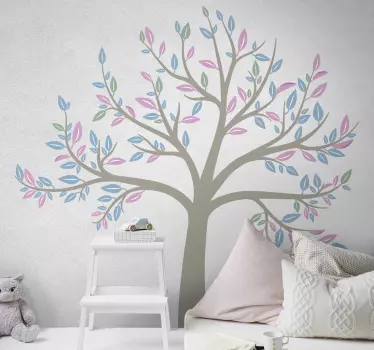 Vinilo de árbol para pared de primavera - TenVinilo