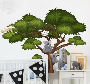 Vinilo de árbol para pared Koalas y arboles - TenVinilo