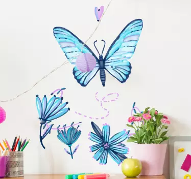 Vinilo de mariposas efecto acuarela - TenVinilo