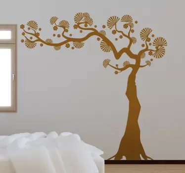Vinilo decorativo árbol abanicos - TenVinilo