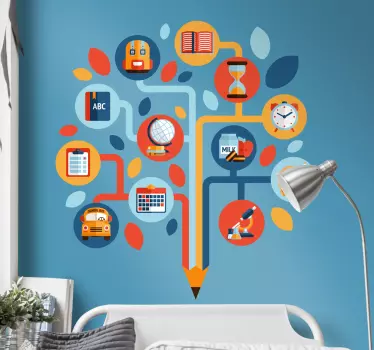 Vinilo decorativo árbol científico - TenVinilo
