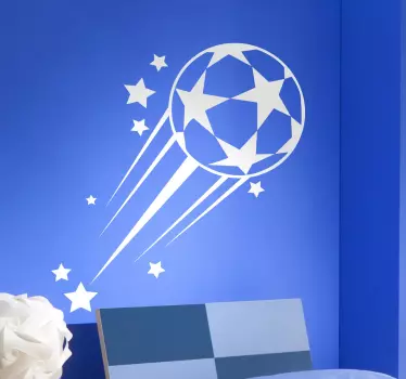 Vinilo fútbol balón fútbol estrellas - TenVinilo