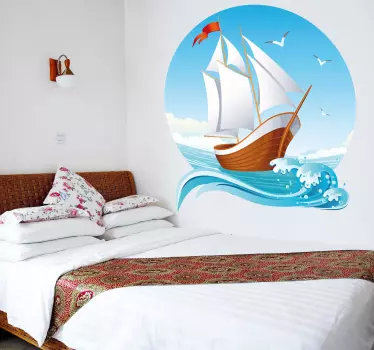 Vinilo decorativo barco de velas - TenVinilo