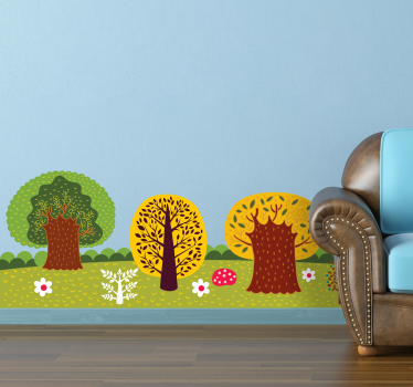 Vinilo decorativo bosque ilustrado - TenVinilo