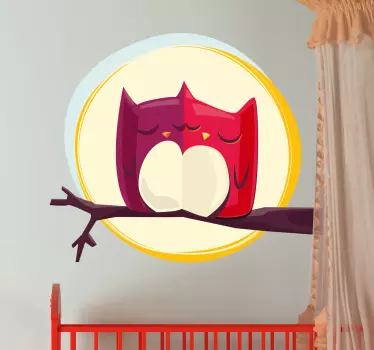 Vinilo decorativo búhos amor luna llena - TenVinilo