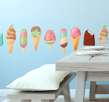 Cenefa adhesiva helados decorativo - TenVinilo