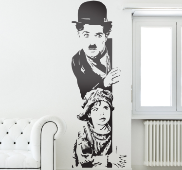 Vinilo pared salón Chaplin El Chico - TenVinilo