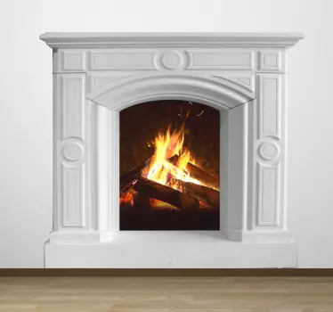 Vinilo 3d chimenea de mármol - TenVinilo