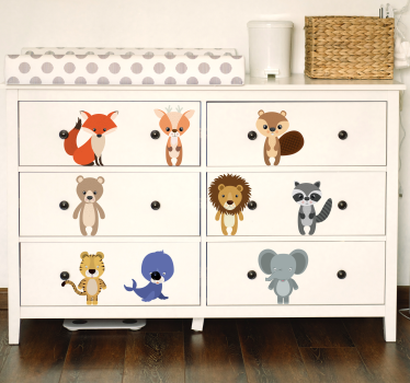 Pegatinas infantiles de animales muebles - TenVinilo
