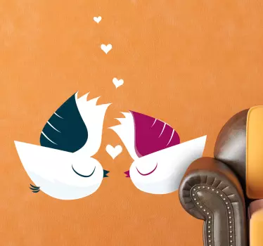 Vinilo decorativo dos pájaros amor - TenVinilo