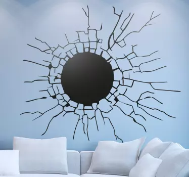 Vinilo decorativo efecto pared agujereada - TenVinilo