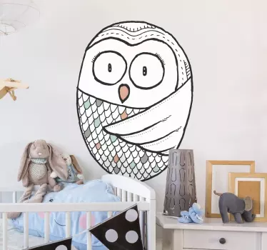 Vinilo decorativo ilustración búho nórdico - TenVinilo