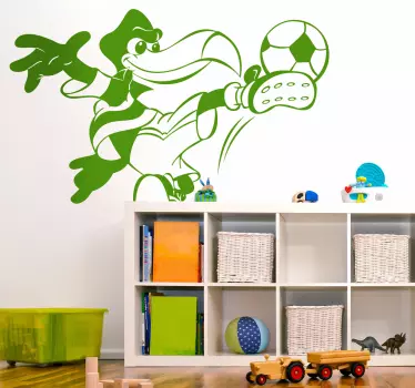 Vinilo decorativo infantil cuervo fútbol - TenVinilo