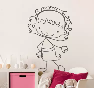 Vinilo decorativo infantil niña feliz - TenVinilo