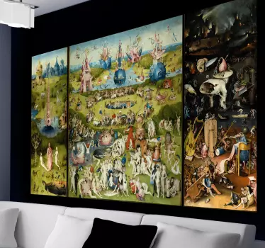 Vinilo para pared living jardín de las delicias - TenVinilo