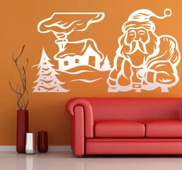 Vinilo decorativo la casa de Papá Noel - TenVinilo