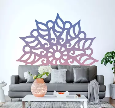 Vinilo decorativo mandala de colores azul y rosa - TenVinilo