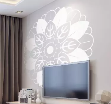Vinilo decorativo mandala floral - TenVinilo