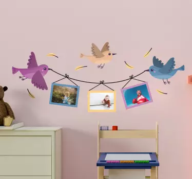 Vinilo decorativo marco fotos de pájaros - TenVinilo