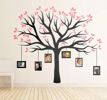 Vinilo decorativo marcos árbol familiar - TenVinilo