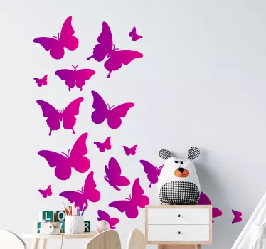Vinilo decorativo mariposas lilas - TenVinilo