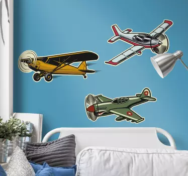 Vinilo decorativo original aviones vintage - TenVinilo