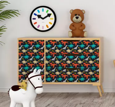Vinilo infantil para muebles dinosaurios variados - TenVinilo