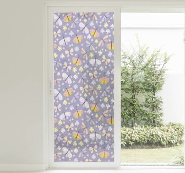 Vinilo decorativo para ventana de mariposas lila - TenVinilo