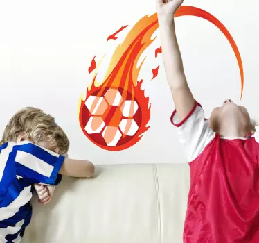 Vinilo decorativo pelota ardiente - TenVinilo