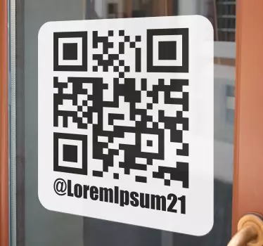 Vinilo escaparate personalizable Código qr de instagram monocolor - TenVinilo