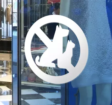 Vinilo escaparate prohibido mascotas - TenVinilo
