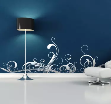 Vinilo decorativo trazo floral - TenVinilo