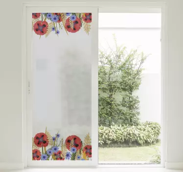 Vinilo adhesivo par ventana de amapolas - TenVinilo