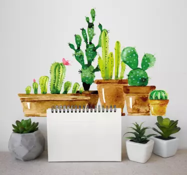 Vinilo planta cactus jardín casero - TenVinilo