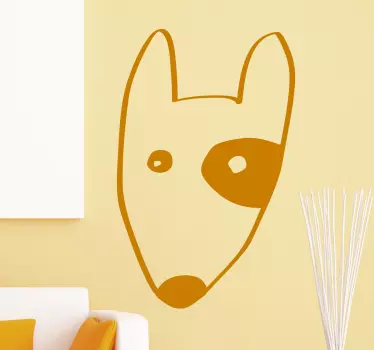 Vinilo dibujo linea bull terrier - TenVinilo