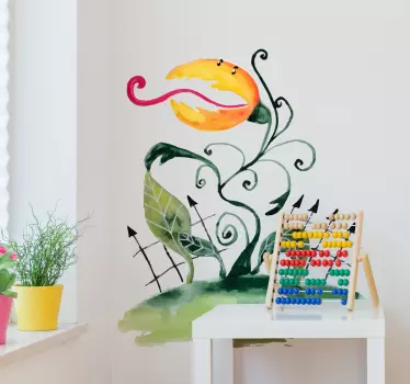 Vinilo dibujo planta carnívora - TenVinilo