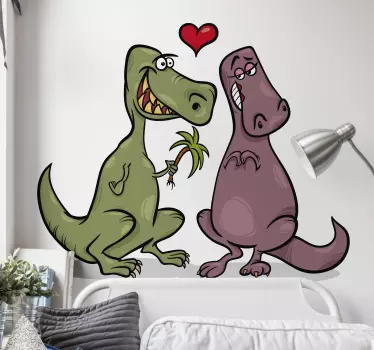 Pegatina de Dinosaurios Enamorados - TenVinilo
